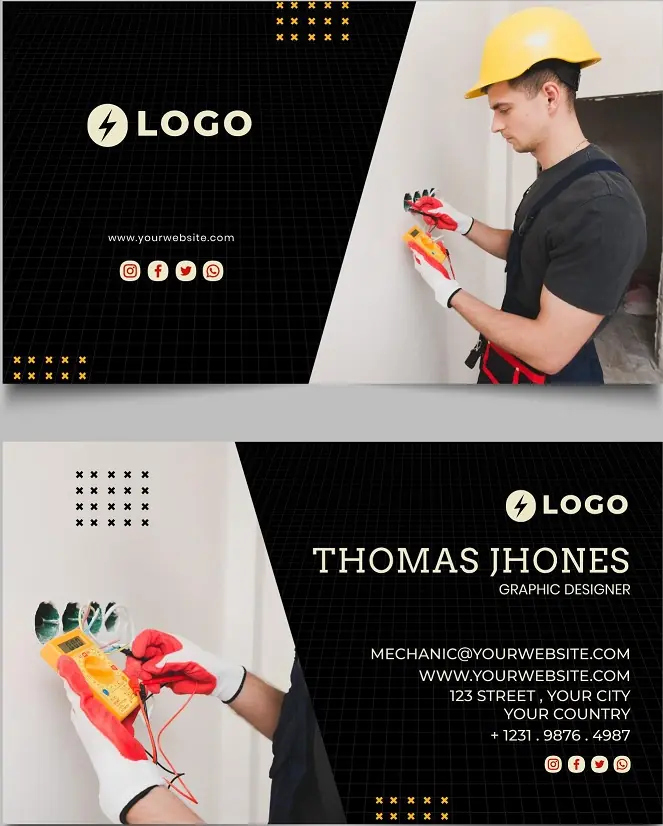 Heating & Air Conditioning Business Card 111